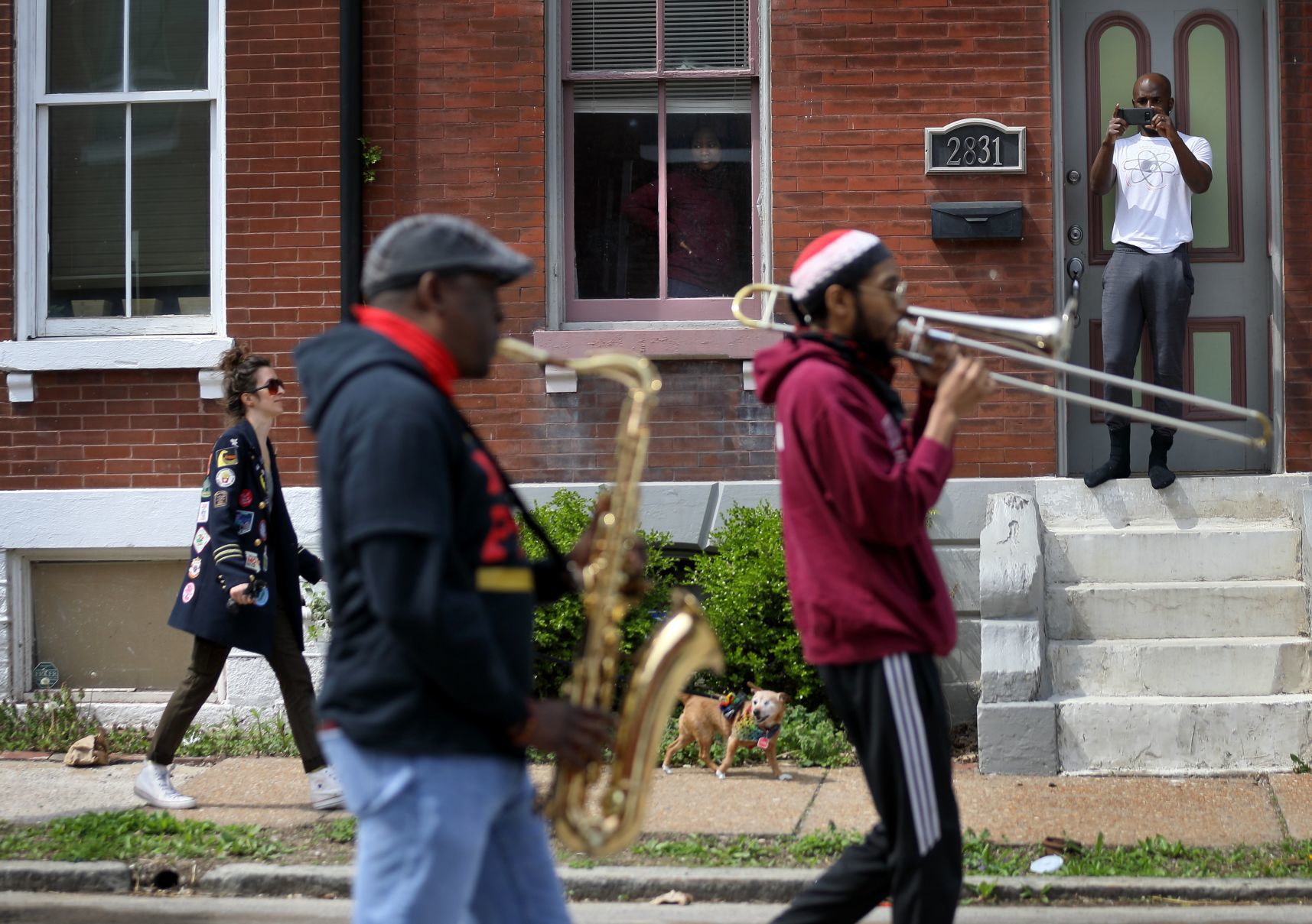 Red and Black Brass Band rolls through the Old North St. Louis
